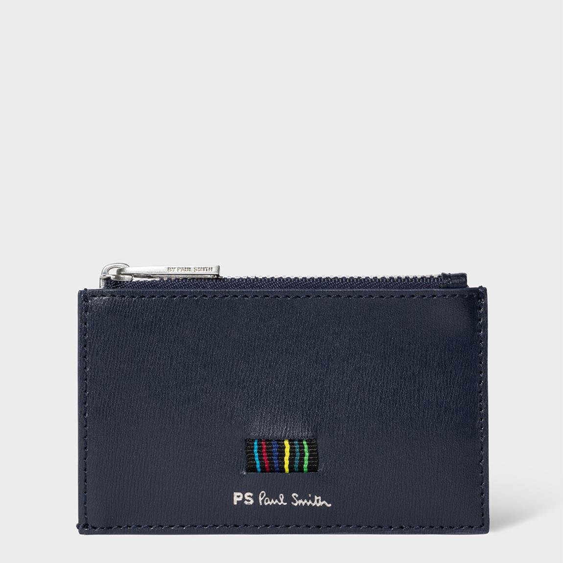 Navy Zip Leather Wallet main product photo