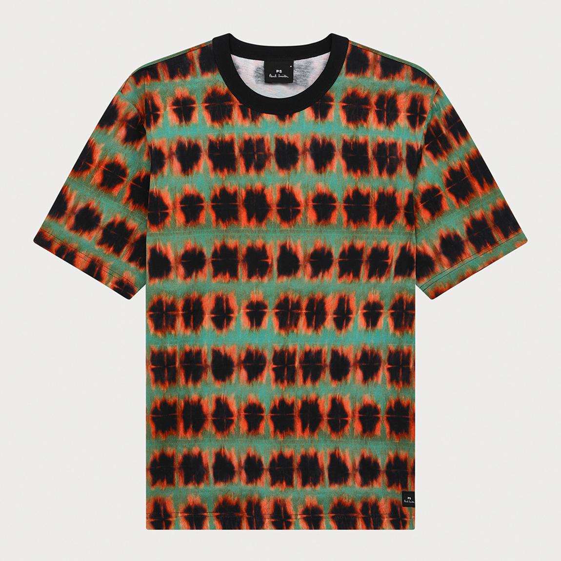 Khaki/Black Shibori Stripe T-Shirt main product photo