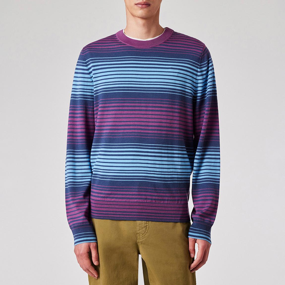 Navy/Purple Striped Wool Sweatshirt main product photo