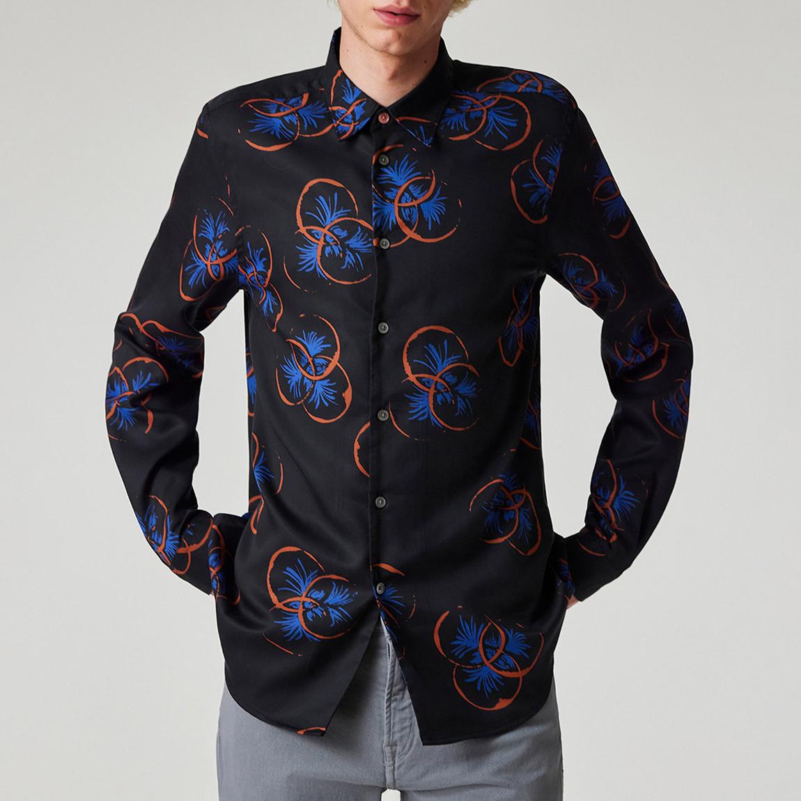 Black Print Regular Fit Shirt main product photo