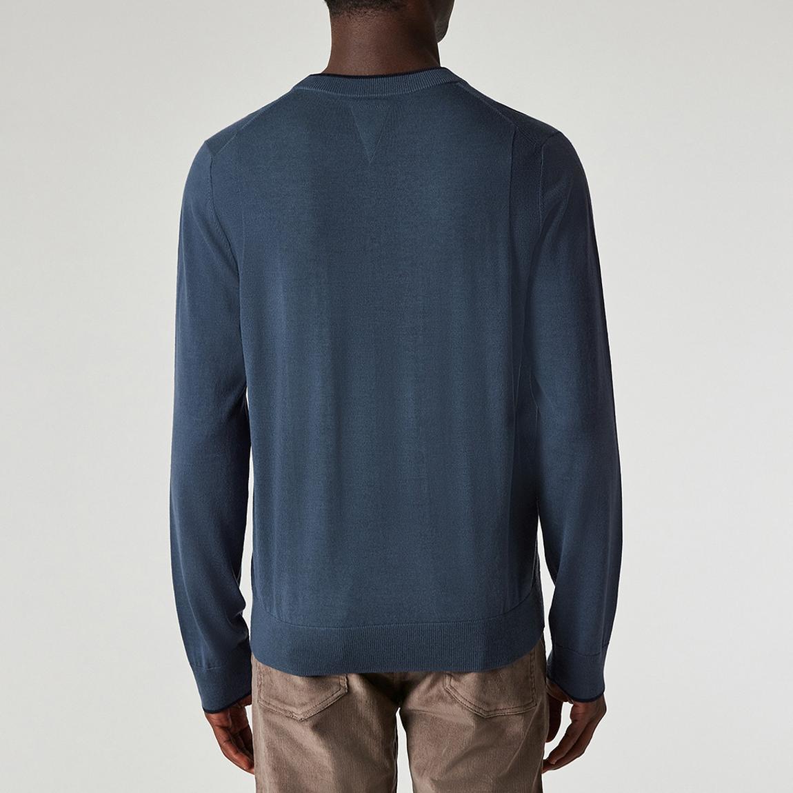 Navy Crew Neck Wool Sweatshirt main product photo