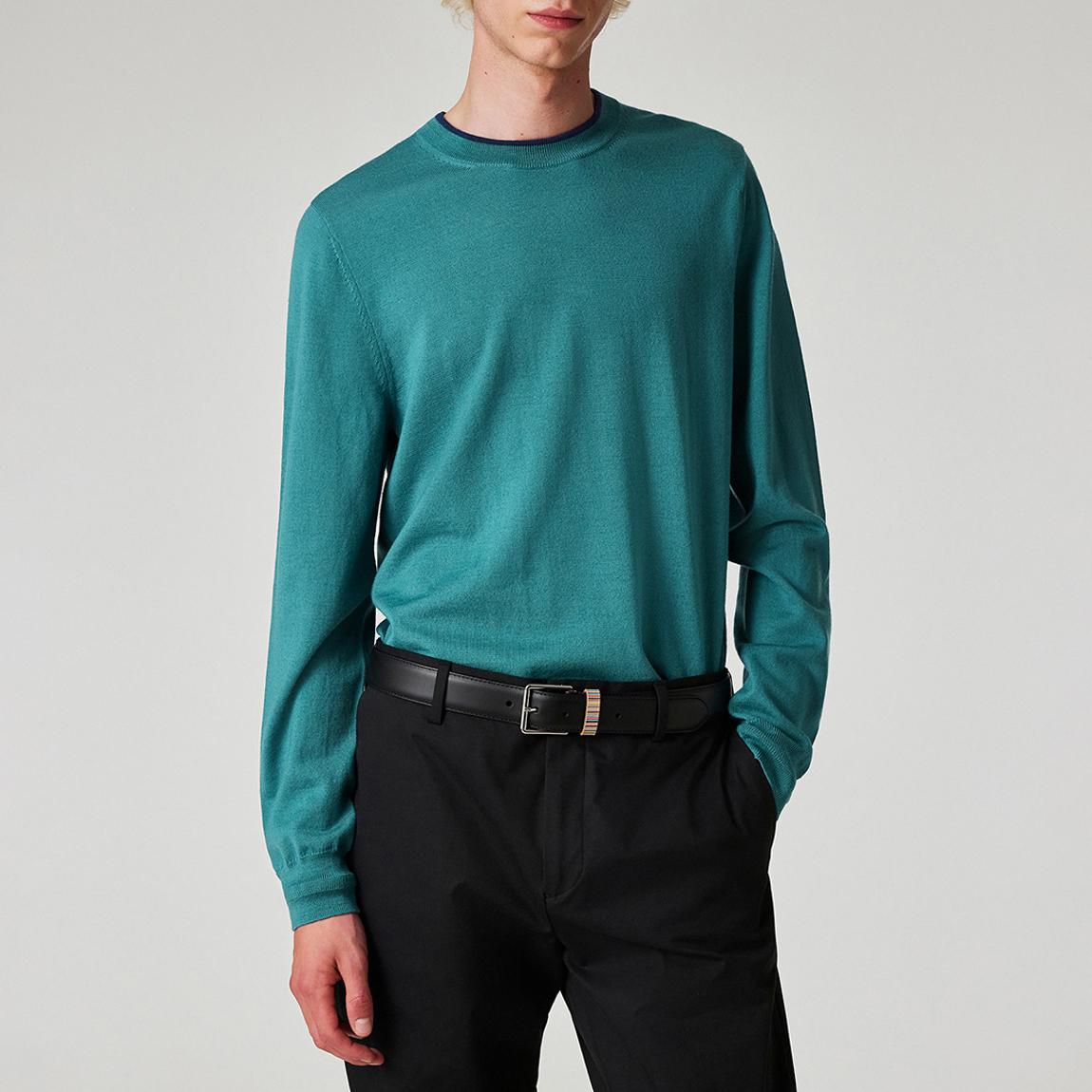Blue Crew Neck Wool Sweatshirt main product photo