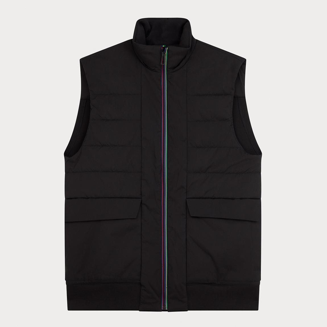 Black Wadding Mixed Media Gilet main product photo