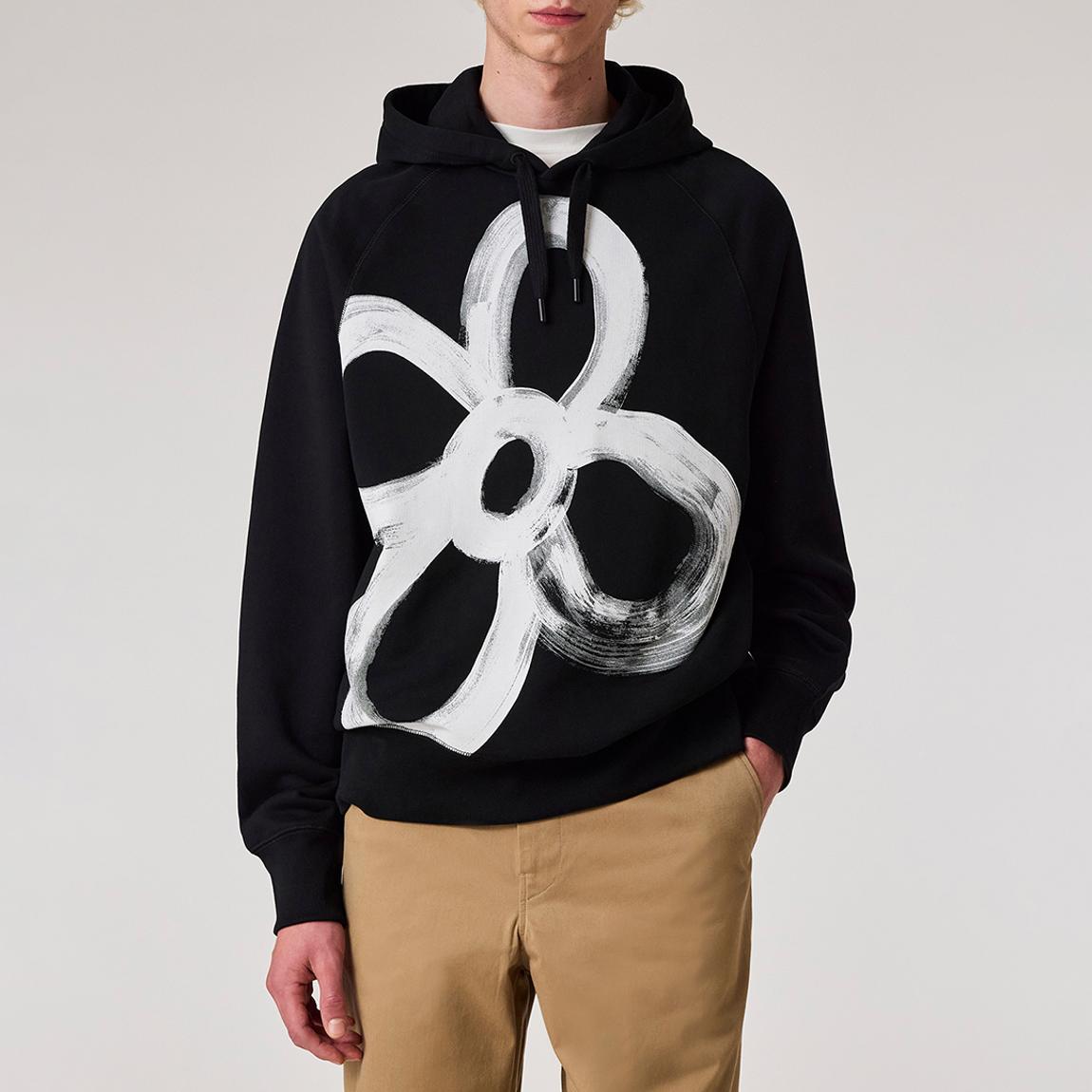 Black Happy Flower Hoodie main product photo