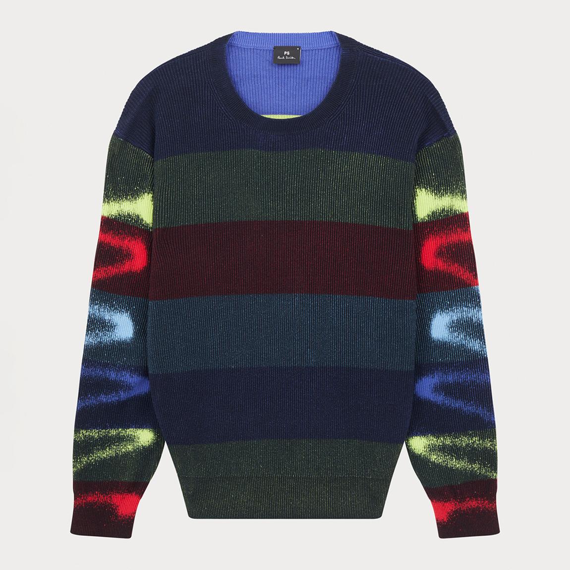 Navy Striped Crew Neck Sweatshirt main product photo