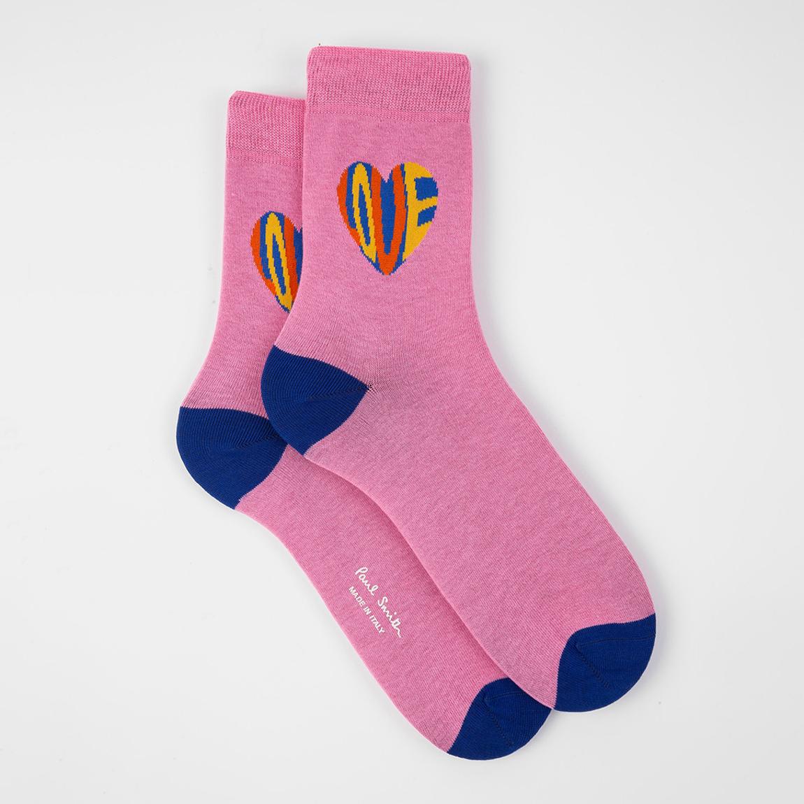 Pink Venice Heart Cotton Stretch Socks main product photo