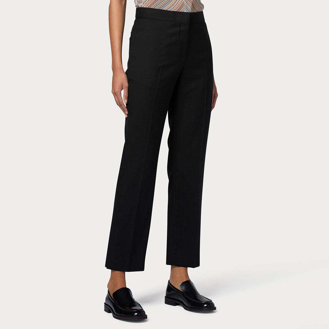 Black Tailored Straight Crop Wool Trousers main product photo