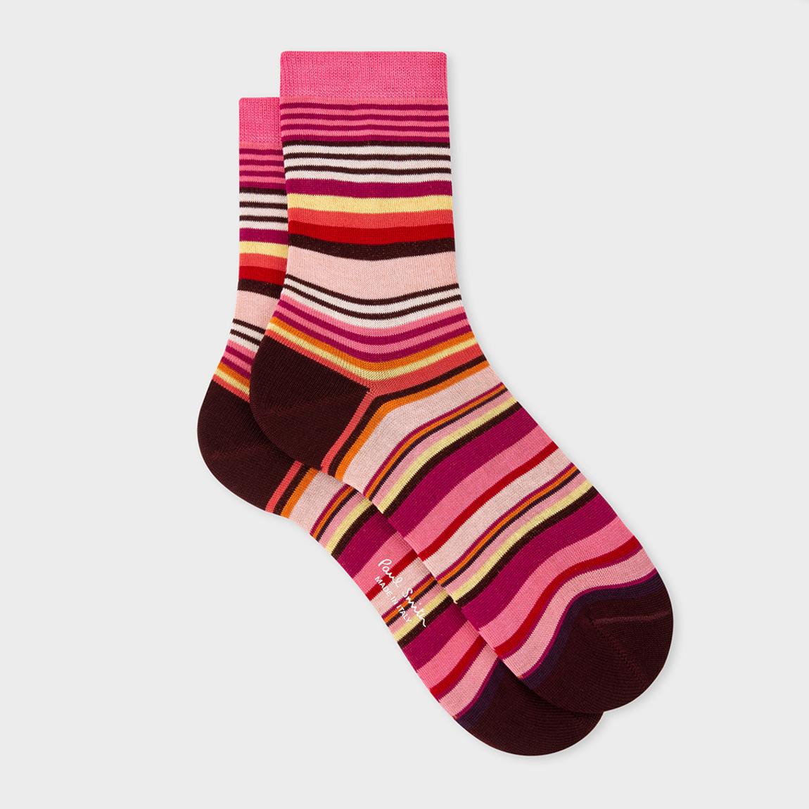 Multi Virginia Stripe Cotton Stretch Socks main product photo