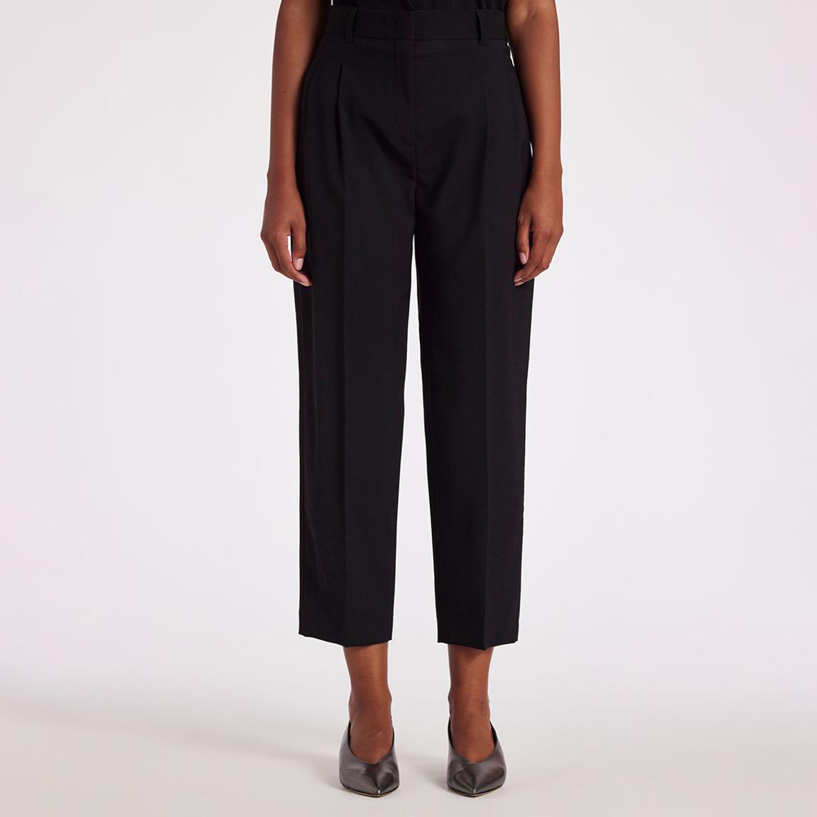 Black Tapered Crop Wool Trousers main product photo