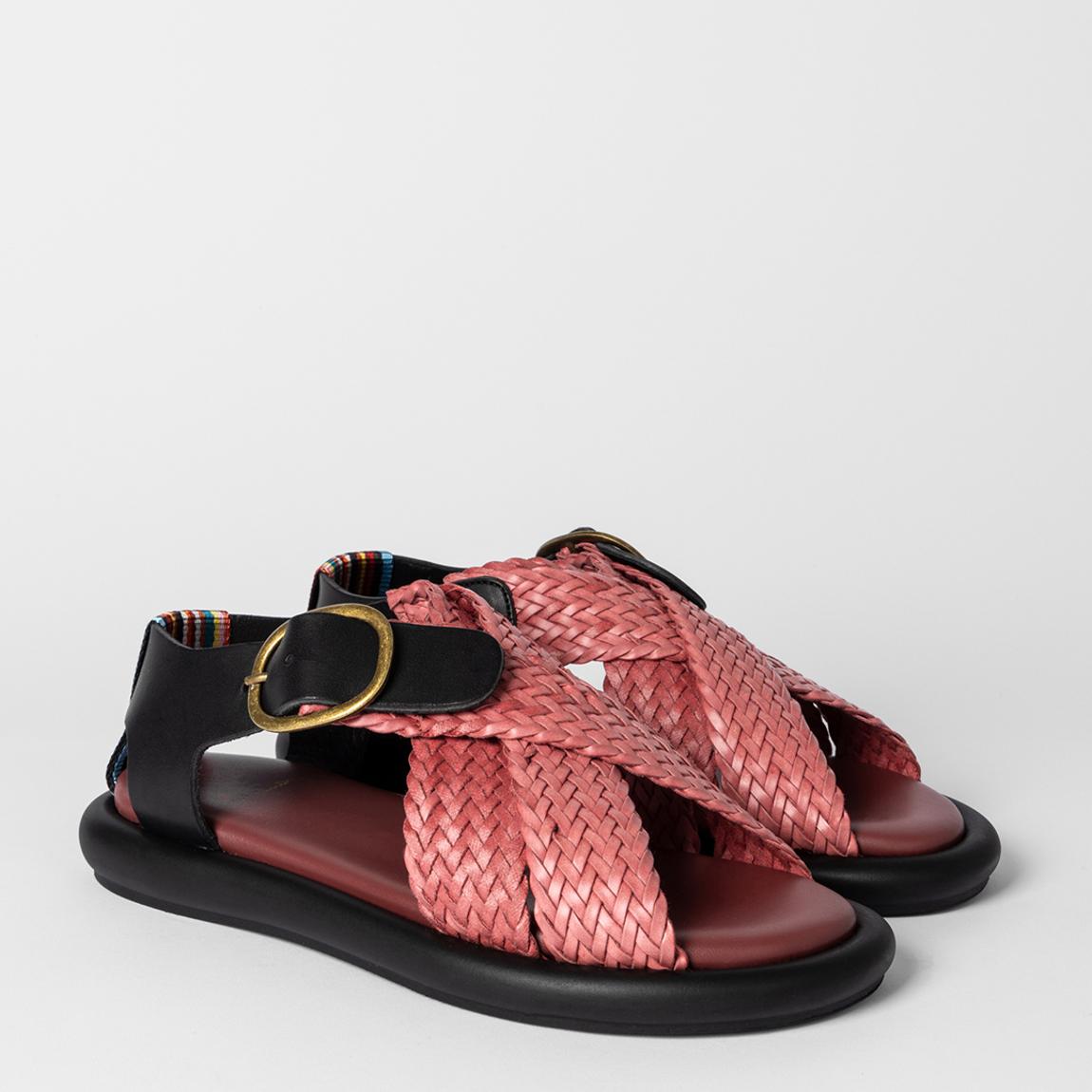 Pink Citrus Woven Leather Mix Sandals main product photo