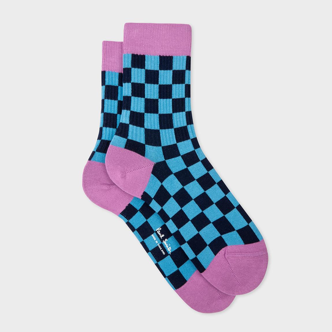 Multi Vicenza Check Cotton Stretch Socks main product photo