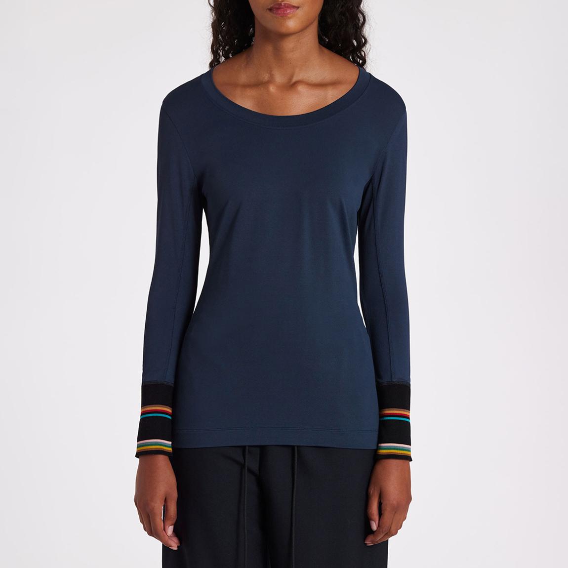 Blue Long Sleeve Striped Top main product photo