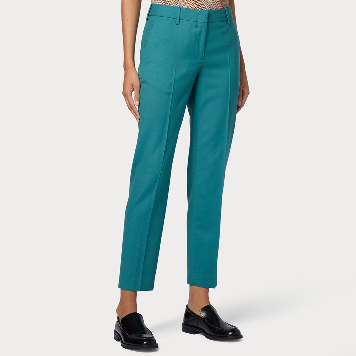 Blue Slim Tailored Wool Trousers main product photo