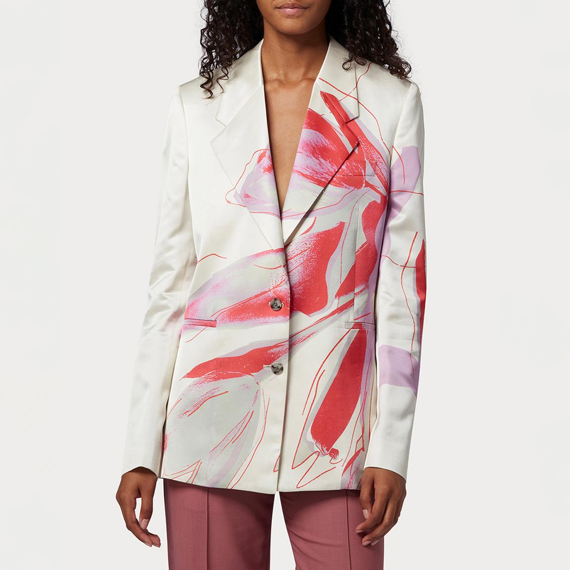 Ecru Floral Wool Blend Blazer main product photo