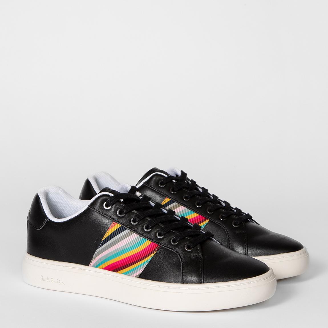 Black Lapin Swirl Leather Trainers main product photo