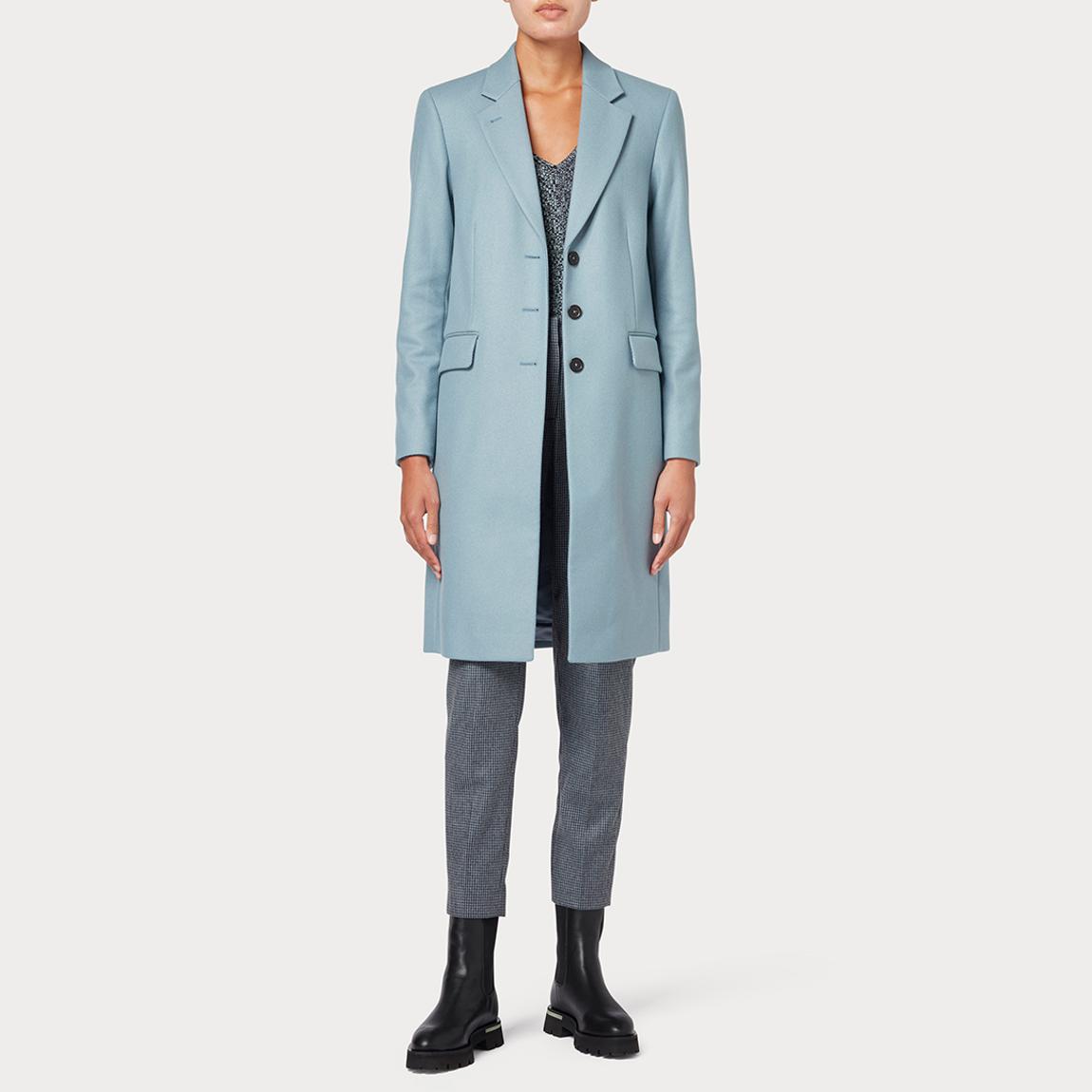 Light Blue Cashmere-Wool Blend Coat main product photo