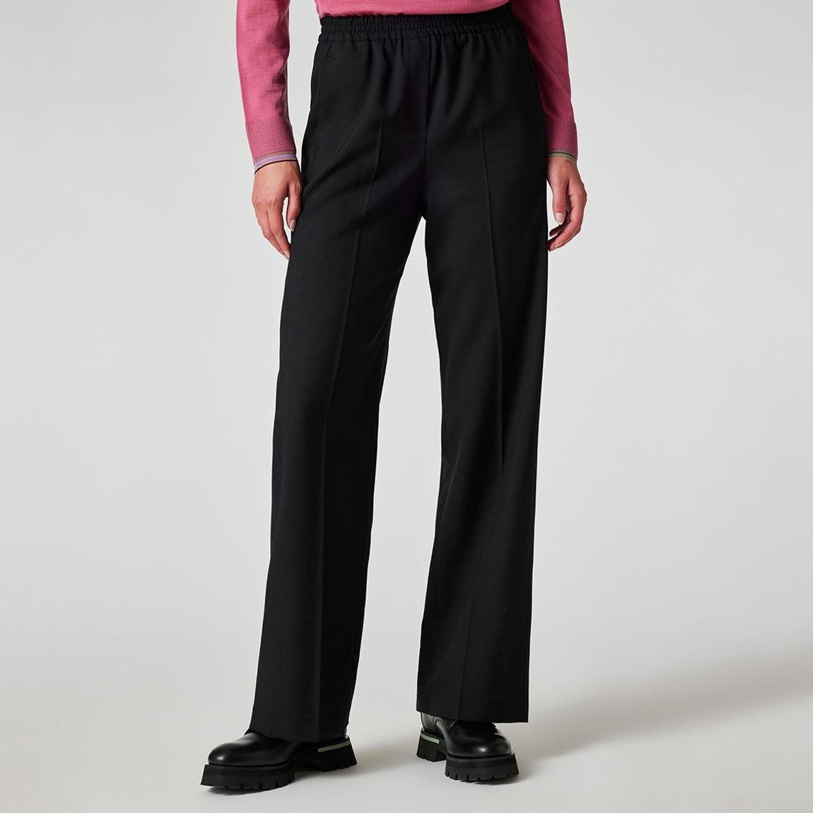 Black Tailored Wide Leg Wool Trousers main product photo