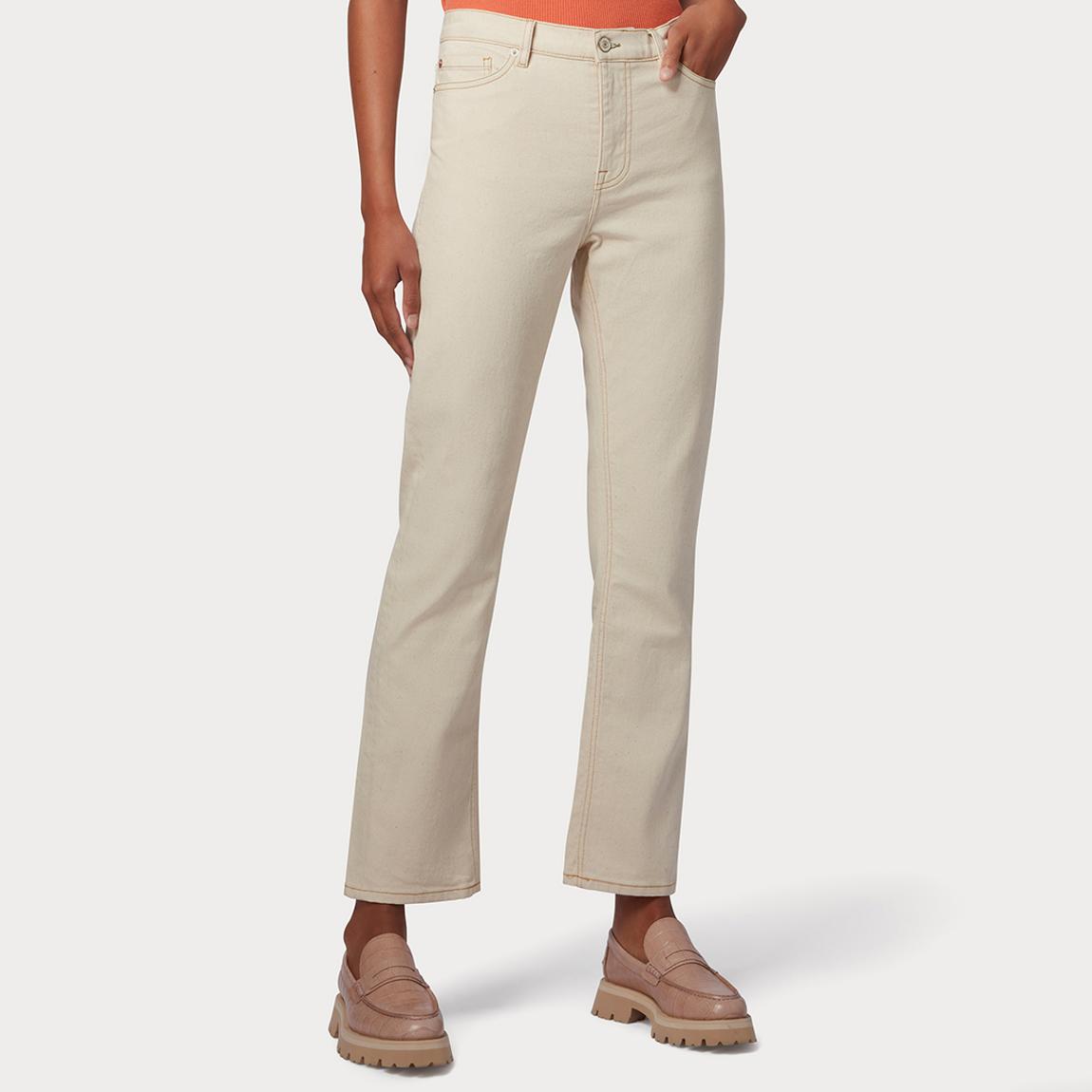 Cream Straight Fit Stretch Jeans main product photo