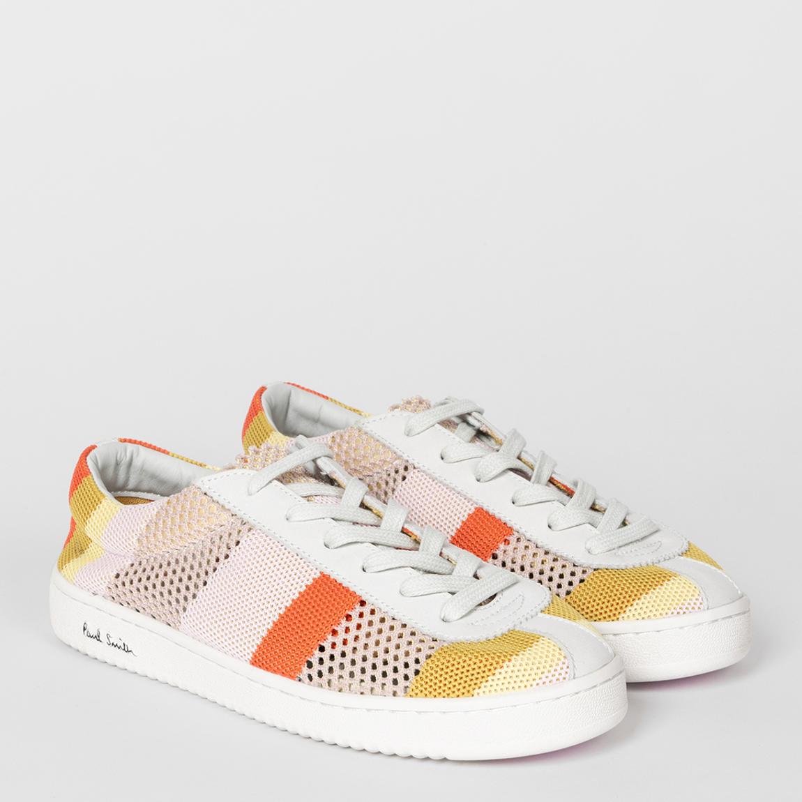 Multi Pink Retro Mesh Leather Mix Trainers main product photo