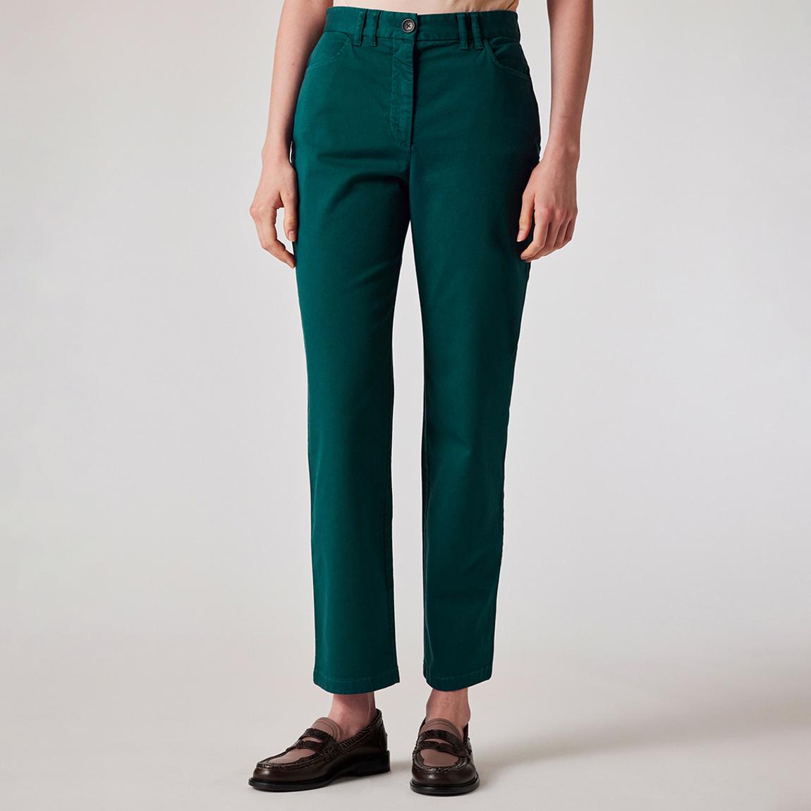 Forest Green Slim Crop Chino Trousers main product photo