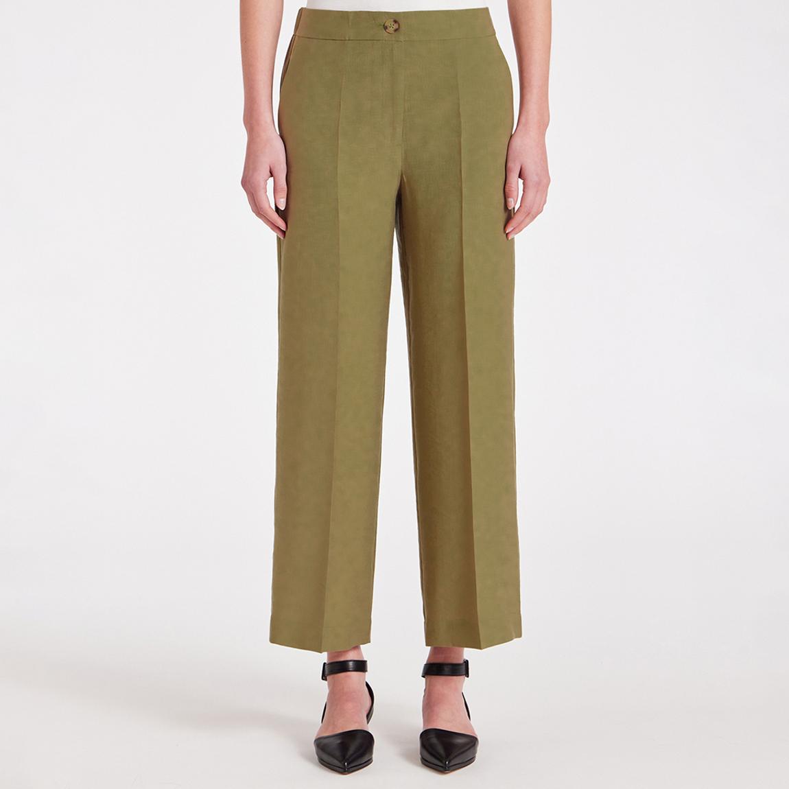 Olive Tailored Crop Trousers main product photo