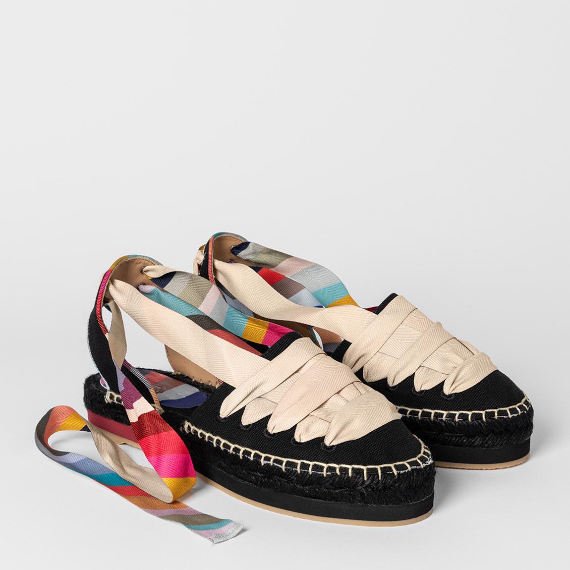 Black Hickory Lace Up Espadrille Sandals main product photo