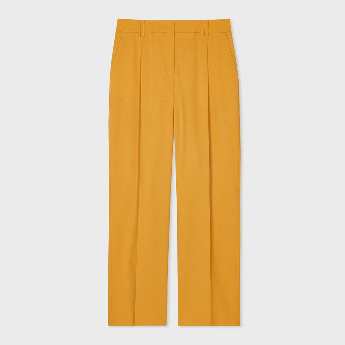 Mustard Tailored Wide Leg Wool Trousers main product photo