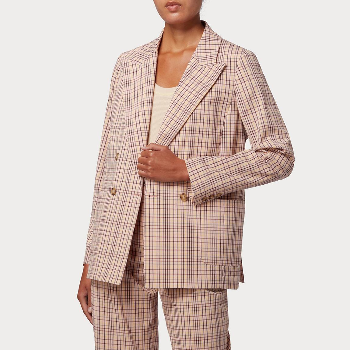 Pink Check Double Breasted Blazer main product photo