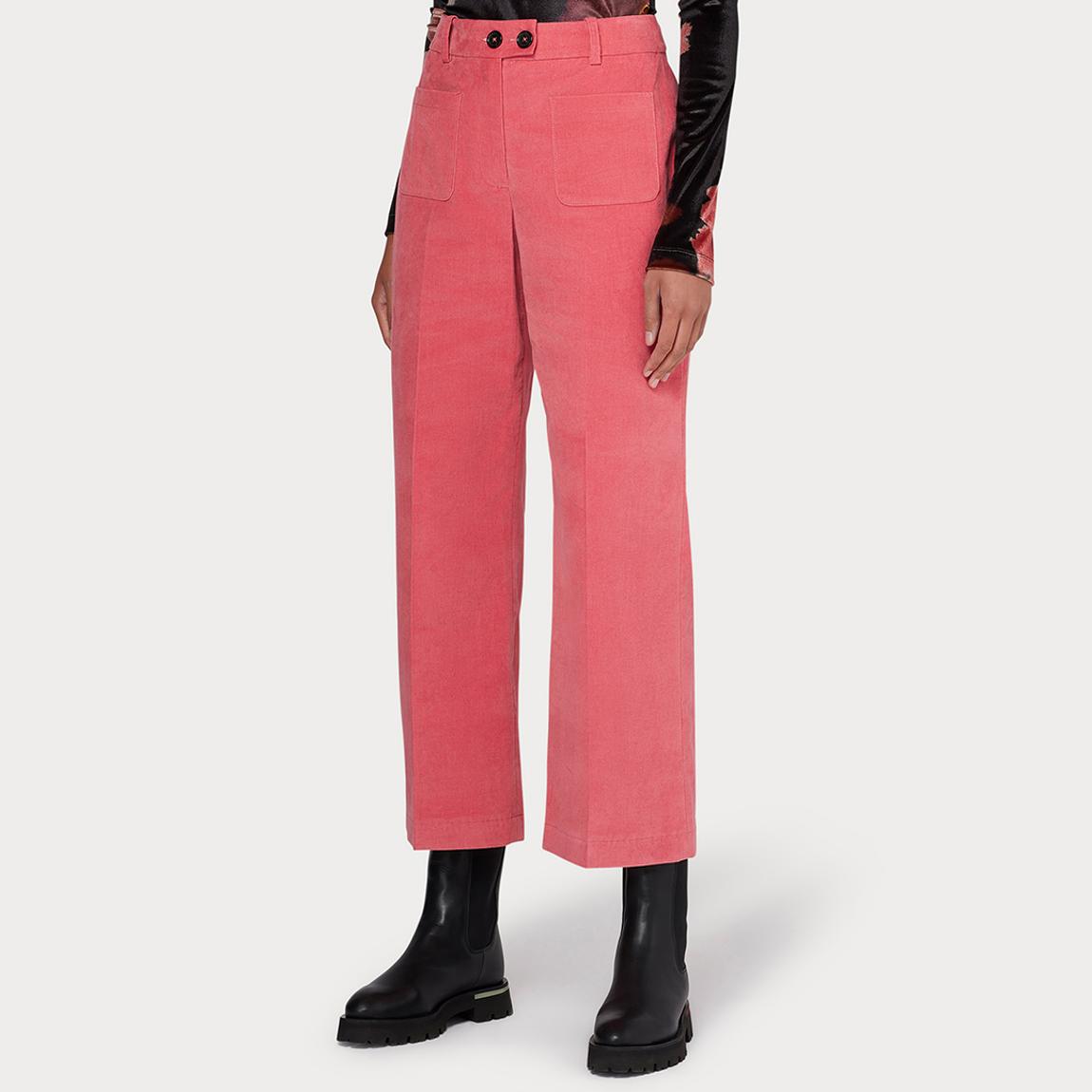 Bright Pink Velvet Culotte Trousers main product photo