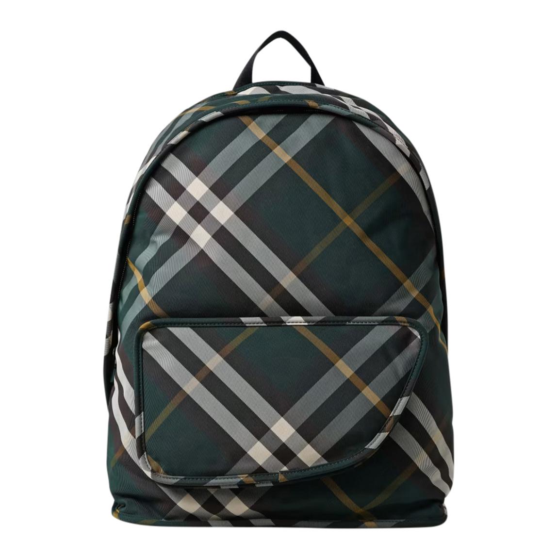 Dark Green Burberry Checked Backpack main product photo