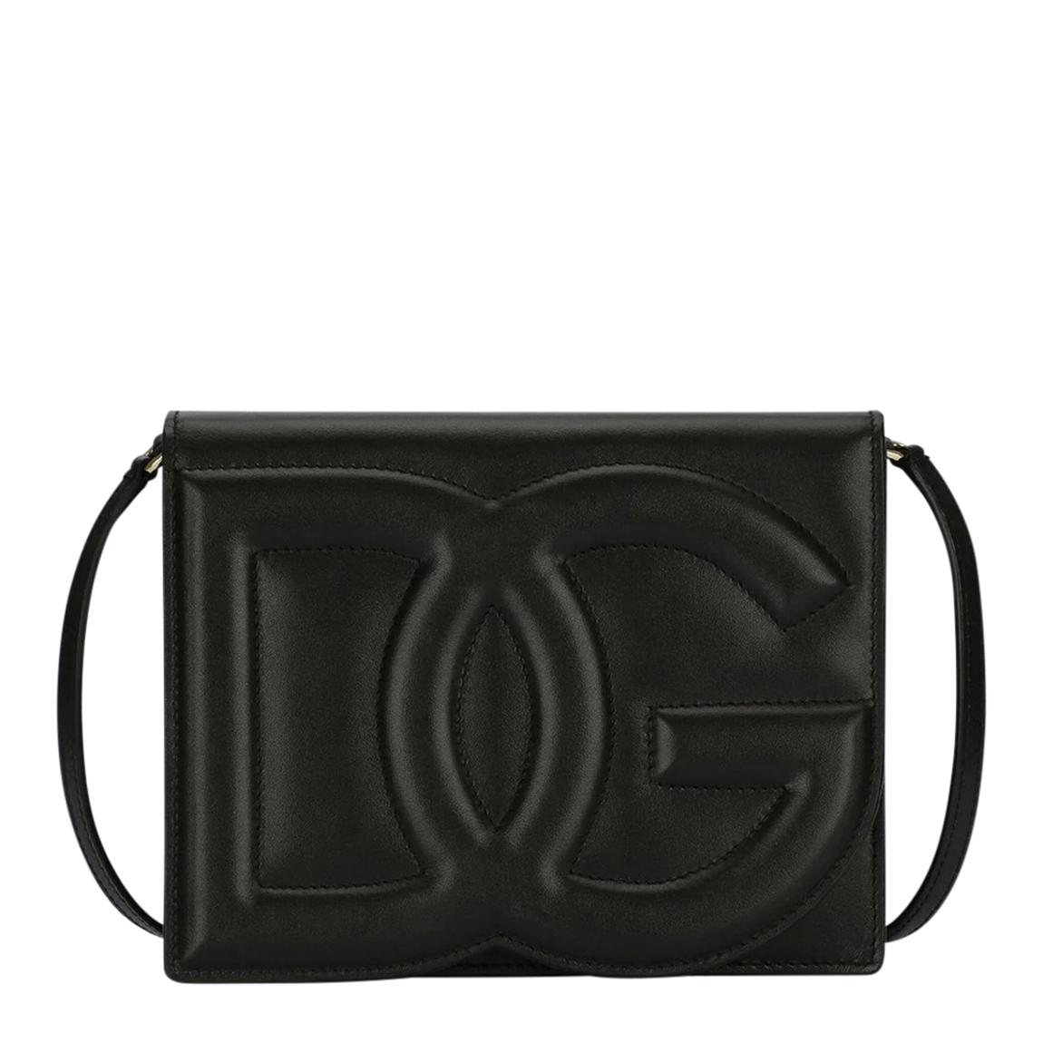 Black Dolce & Gabbana Logo Leather Shoulder Bag main product photo