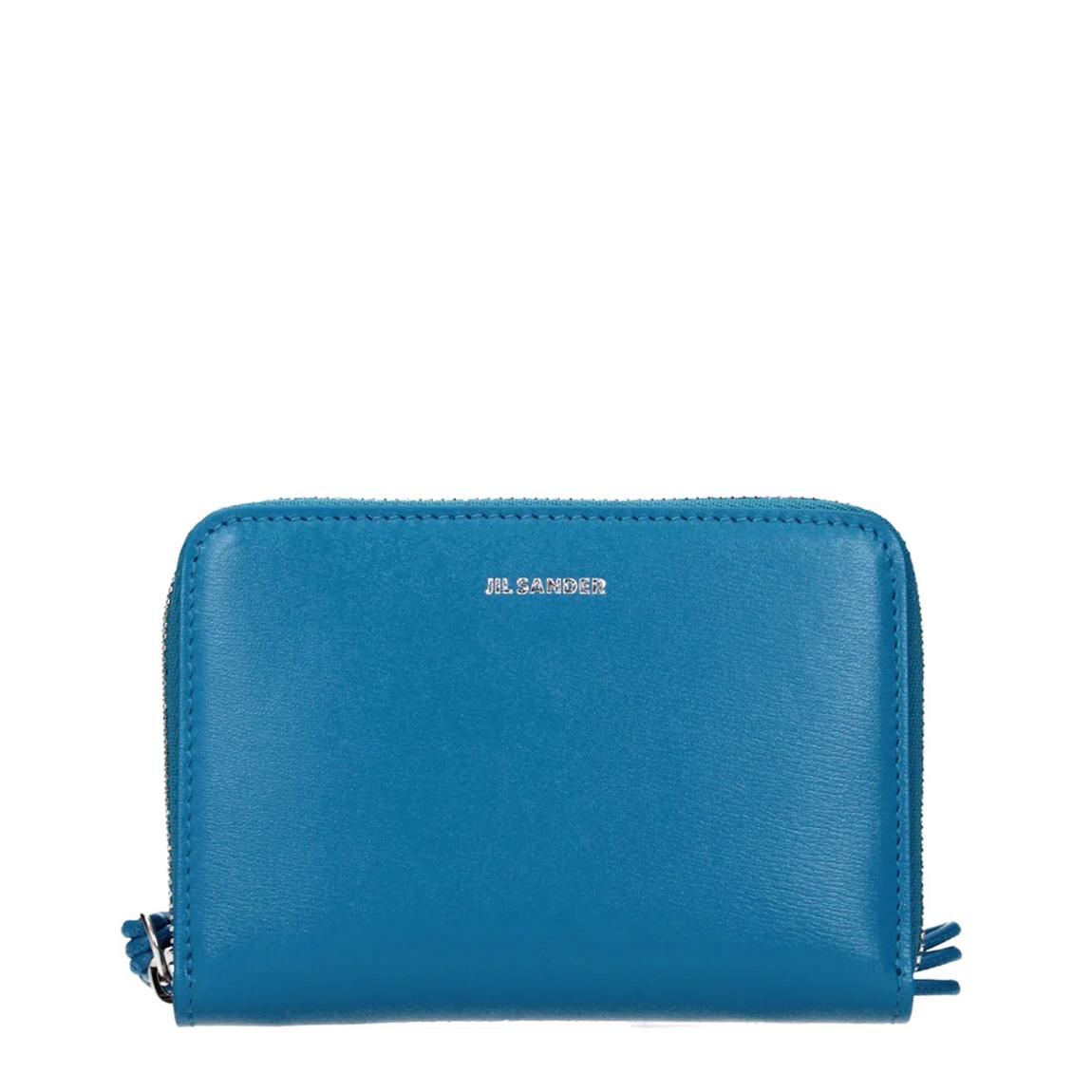 Blue Leather Jil Sander Zip Around Wallet main product photo