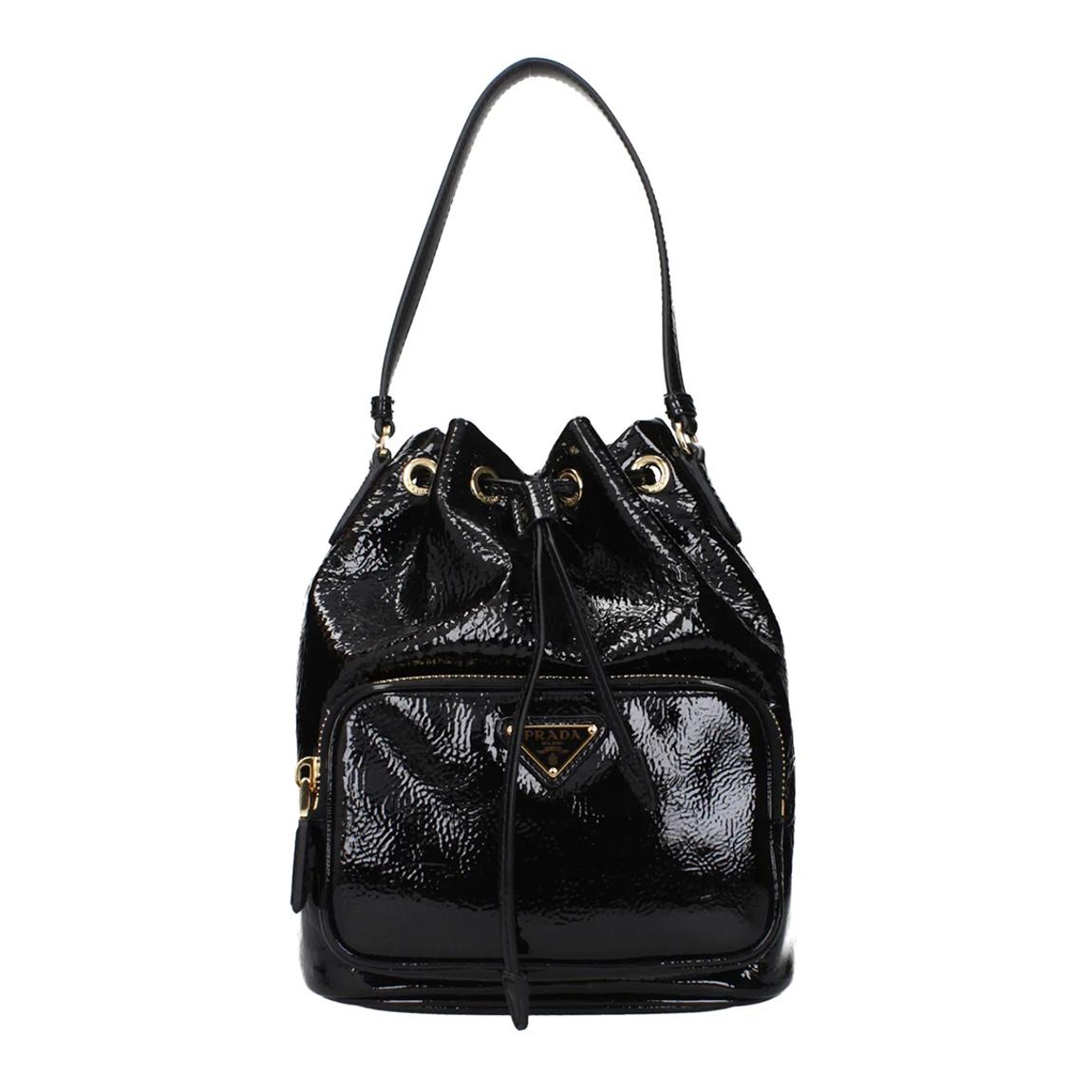 Black Leather Patent Prada Handbag main product photo