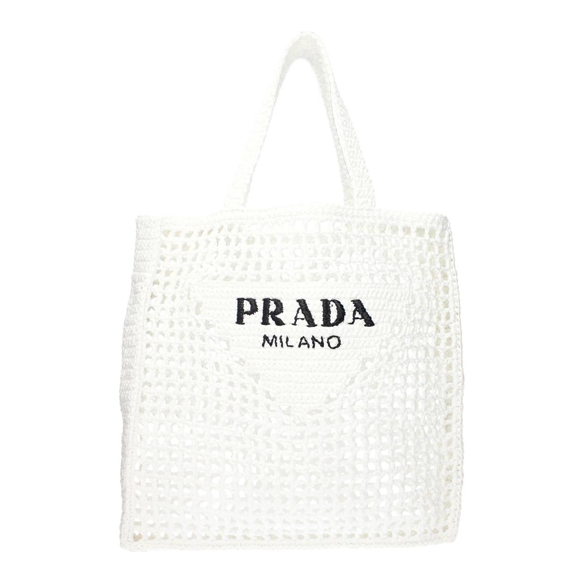 White Raffia Prada Shoulder Bag main product photo