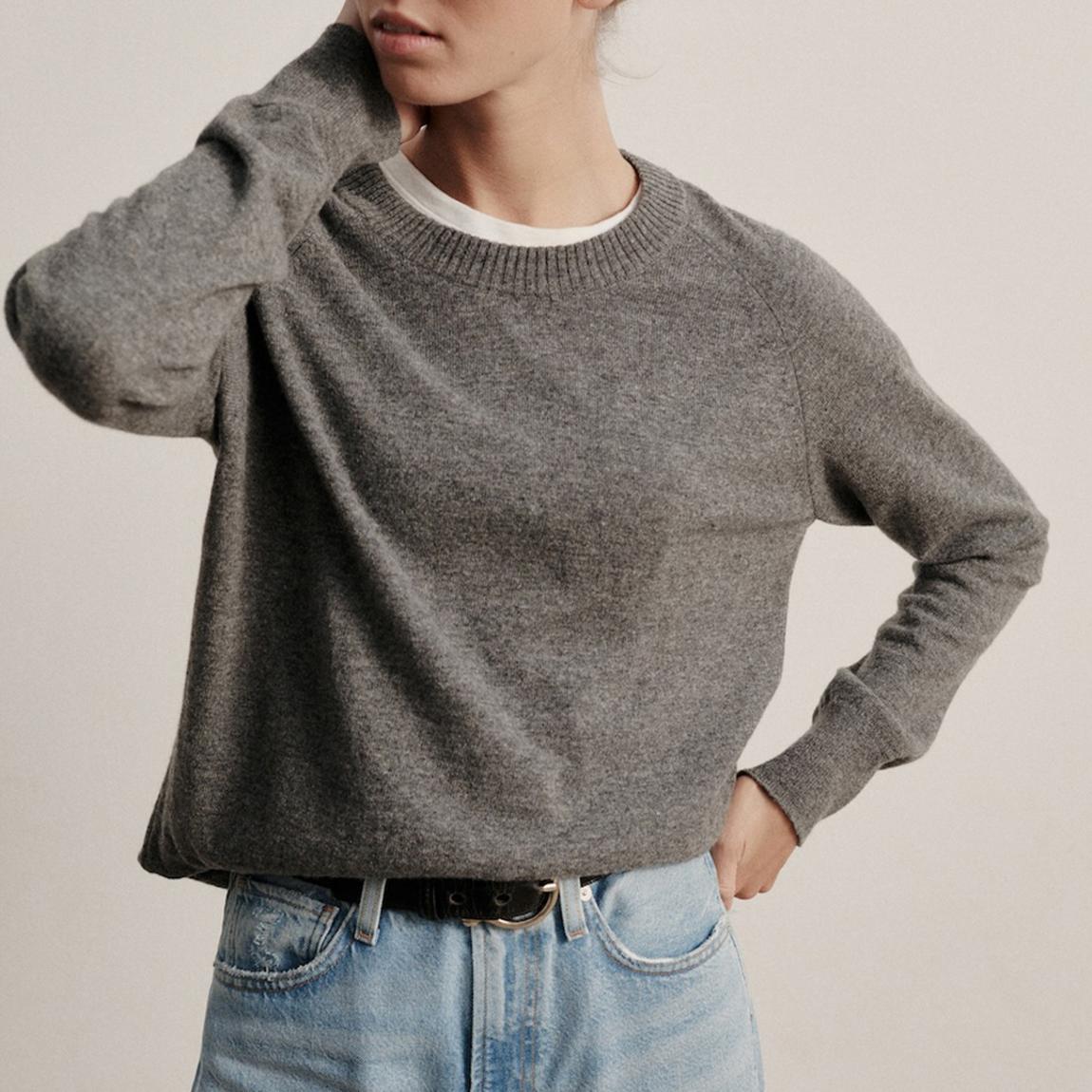 Grey Oversized Merino Wool Jumper main product photo