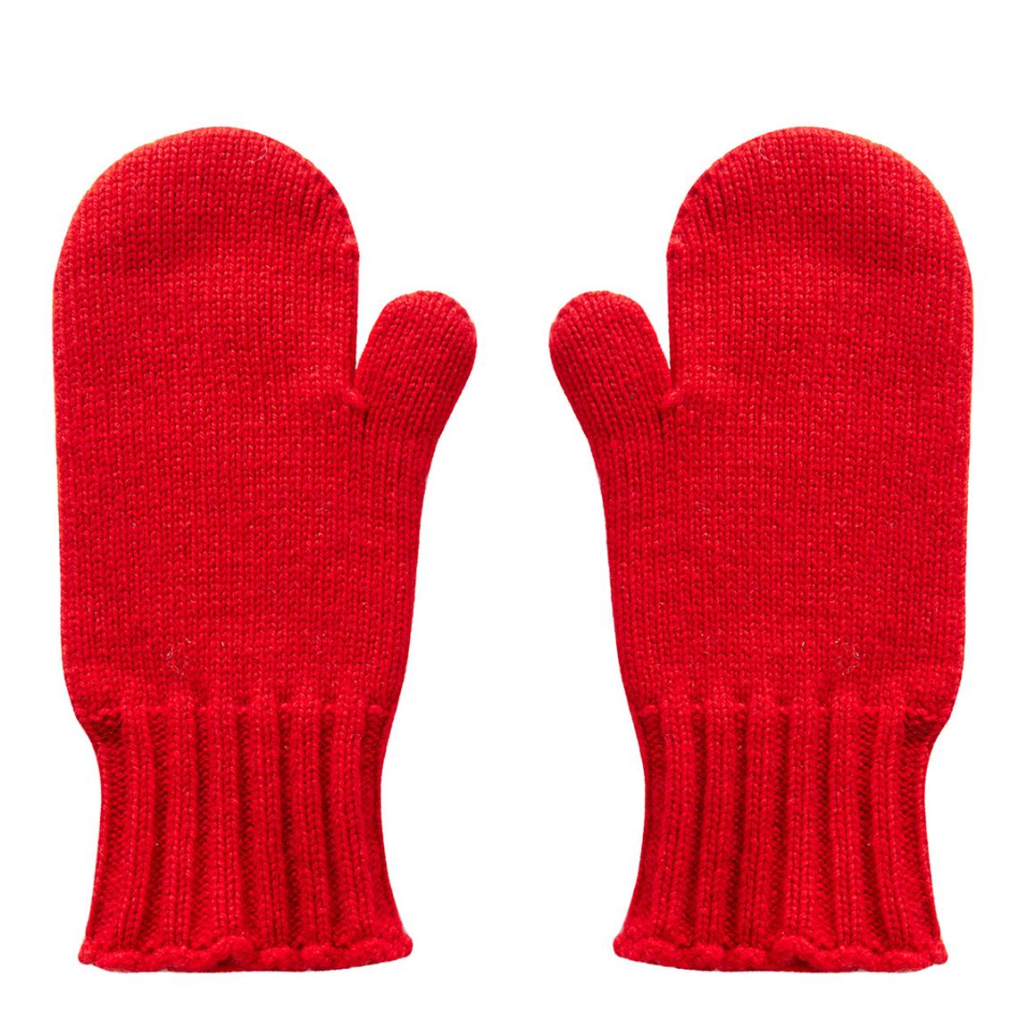 Red Ribbed Wool Mittens main product photo