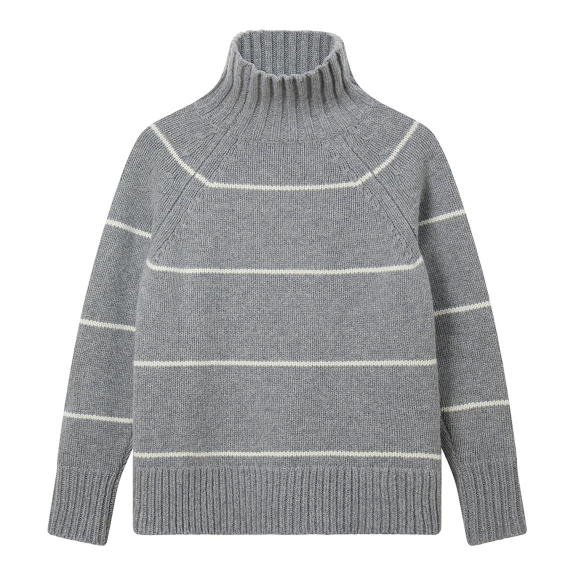 Grey/ White Stripe Authentic Wool Jumper main product photo