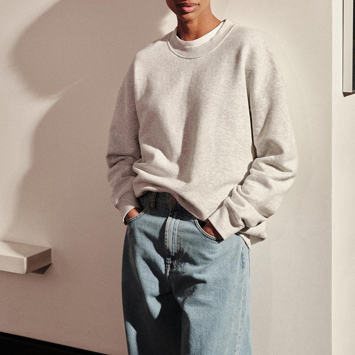 Grey Relaxed Fit Organic Cotton Sweatshirt main product photo