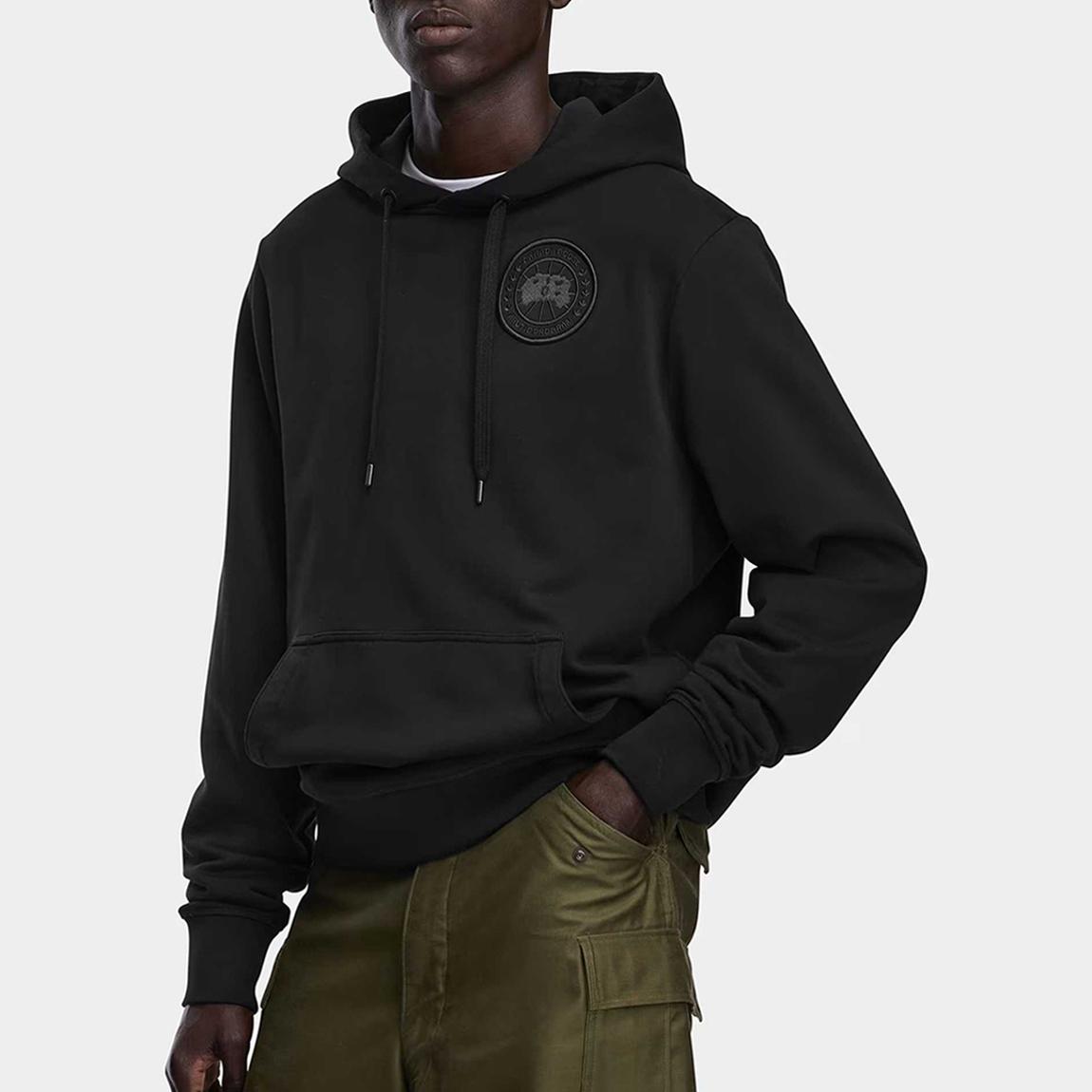 Black Huron Cotton Embroidered Hoodie main product photo