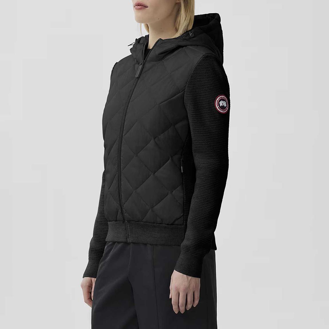 Black HyBridge® Quilted Knit Hoodie main product photo