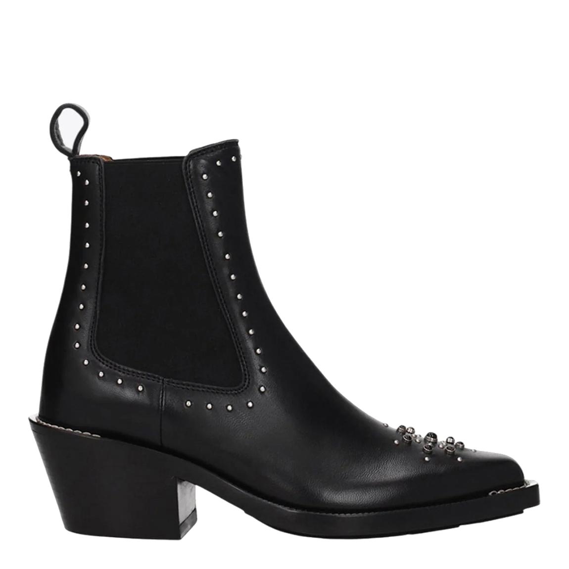 Black Leather Ankle Boots main product photo