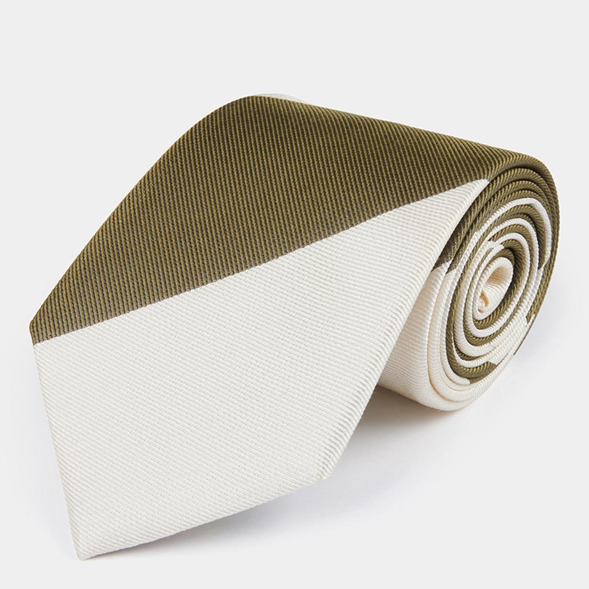 Green Striped Silk Tie main product photo
