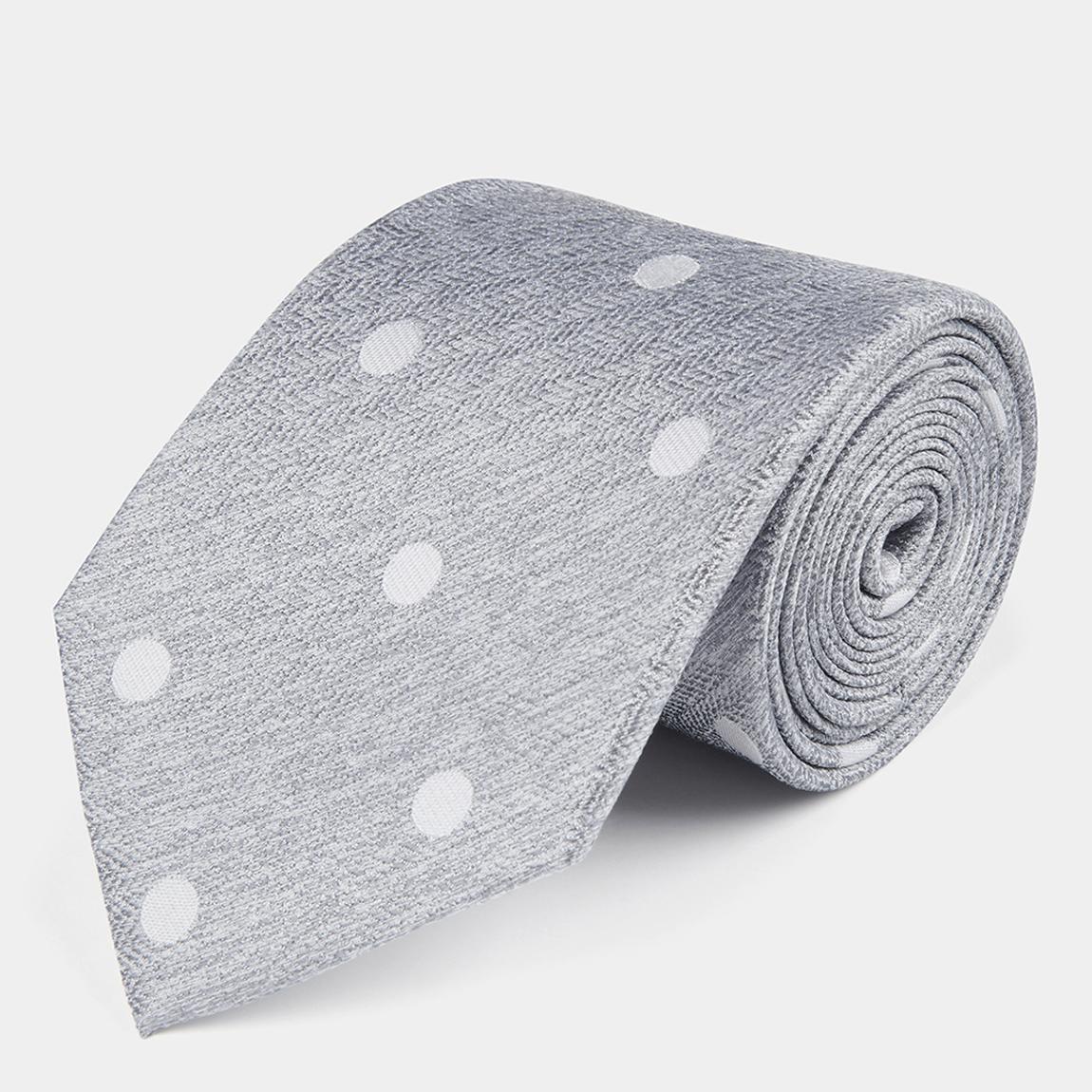 Grey Jacquard Spot Silk Tie main product photo