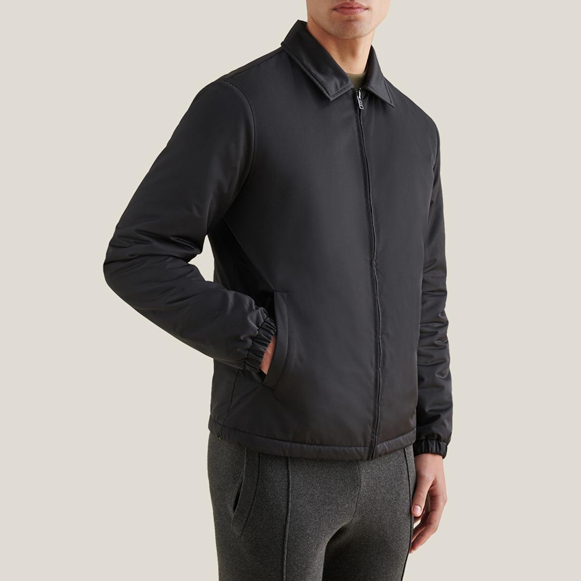 Black Light Padded Collar Bomber Jacket main product photo