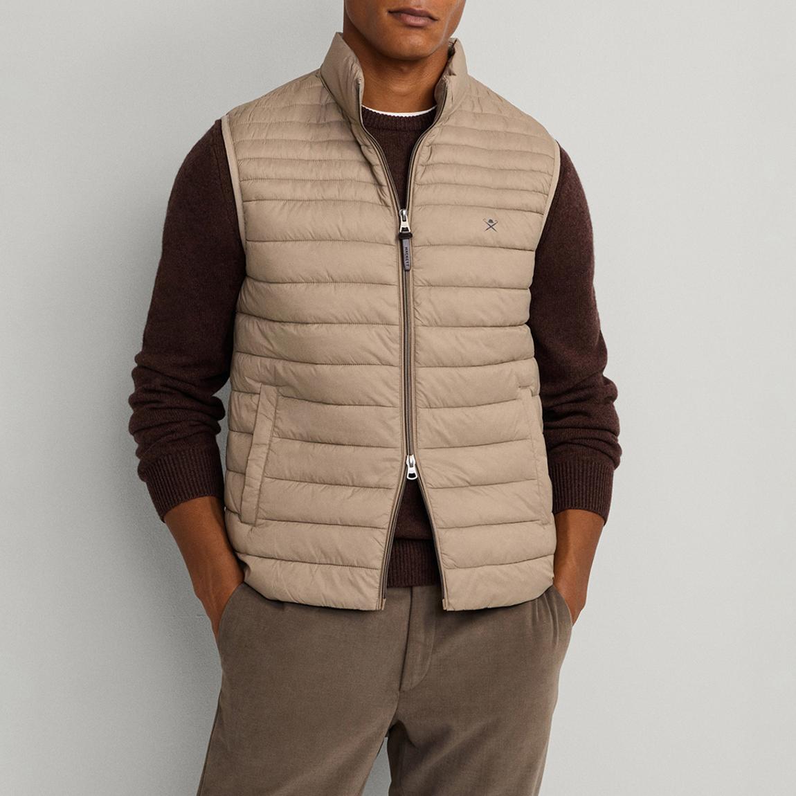 Beige Quilted Puffa Gilet main product photo