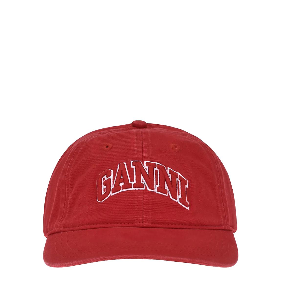 Ganni Red Ganni Logo Baseball Cap - BrandAlley
