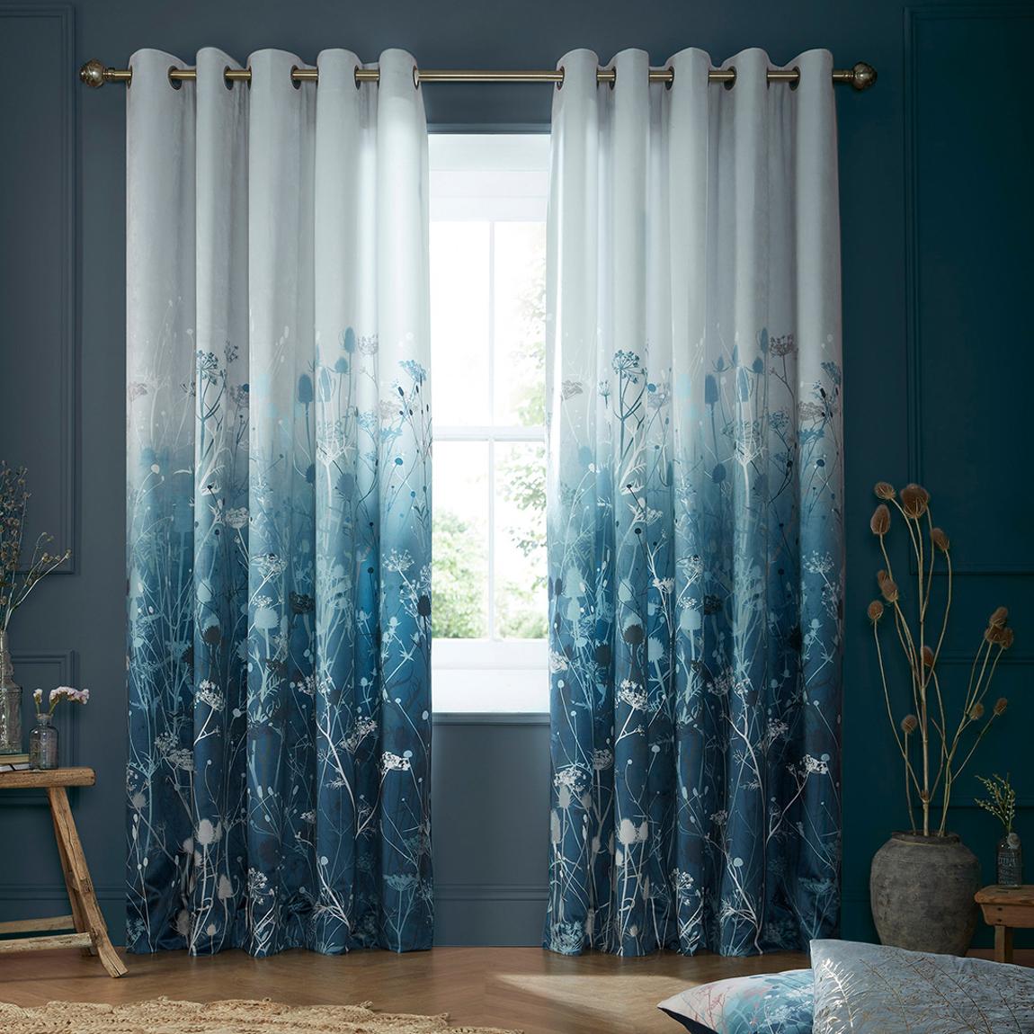 Tanias Garden Midnight 228x228cm Eyelet Curtains main product photo