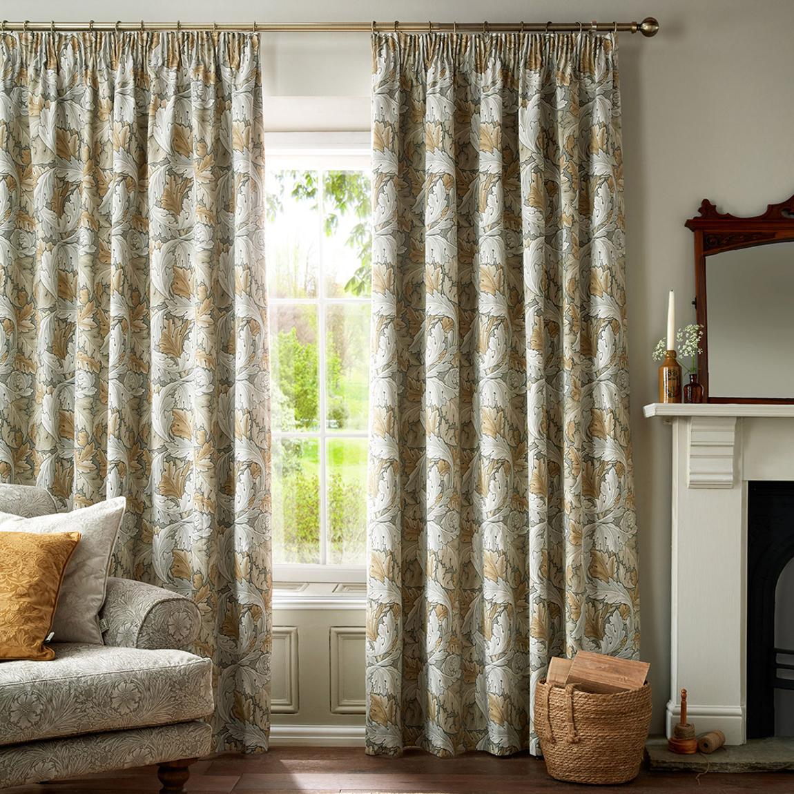 Acanthus Flint 168x183cm Black Out Headertape Curtains main product photo
