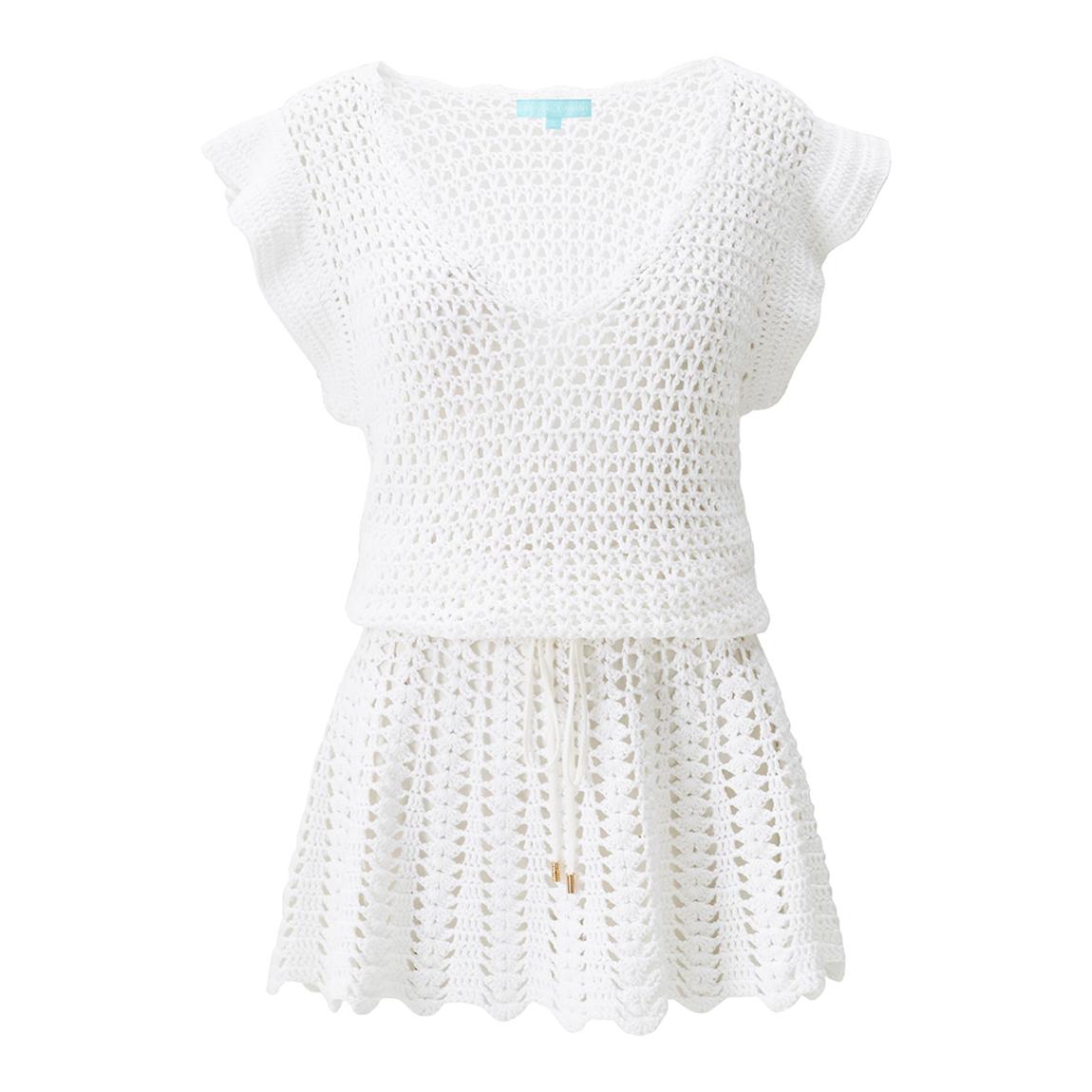 White Annalise Crochet Mini Dress main product photo