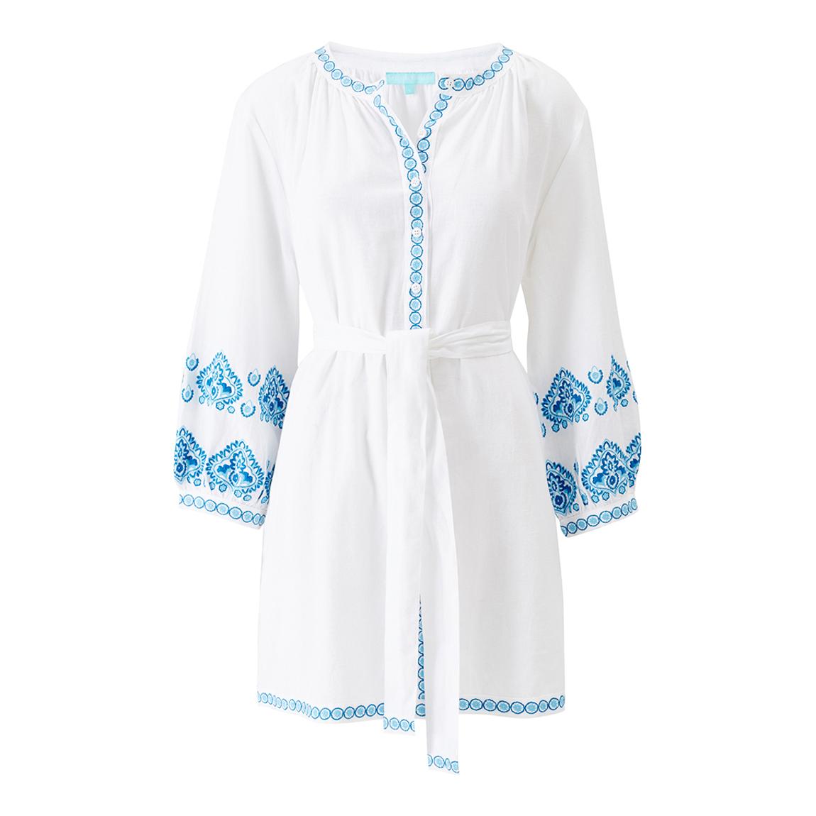 White/Teal Tania Mini Dress main product photo